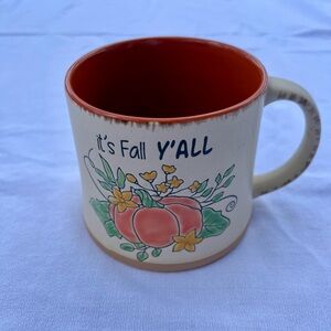 SPECTRUM DESIGNZ Ceramic Tan, Orange, Yellow, Black, and Green Fall Mug